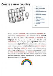 English Worksheet: Create a new country