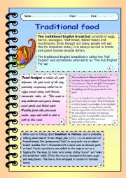 English Worksheet: TRADITIONAL FOOD