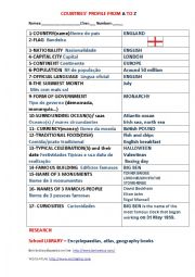 English Worksheet: Countries from A to Z (PROJECT WORK)