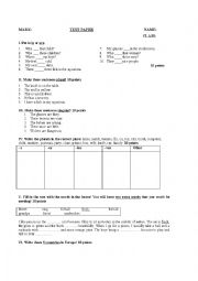 English Worksheet: Test - The plural of nouns