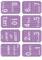 English Worksheet: numbers mini book 0 -10