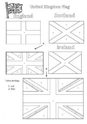 English Worksheet: Color by numbers the UK flag