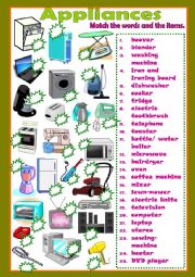 English Worksheet: Home Appliances