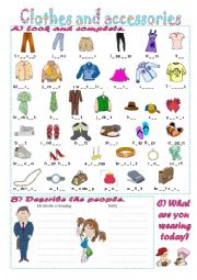 English Worksheet: Clothes and accessories 1