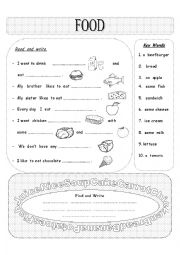 English Worksheet: FOOD