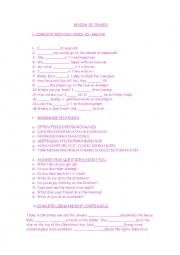 English Worksheet: review of present tenses