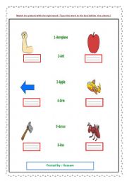 English Worksheet: Matching Exercise