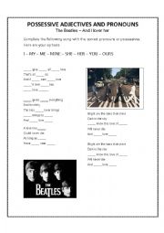 English Worksheet: Possessive and Pronouns