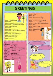 English Worksheet: GREETINGS