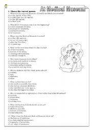 English Worksheet: At Medical Museum