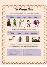 English Worksheet: Monster Mash Part 1