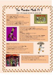 English Worksheet: Monster Mash Part 3