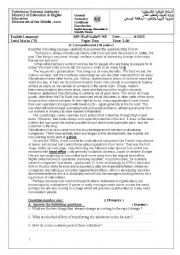 English Worksheet: Englishexam