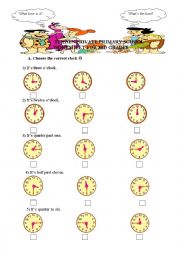 English Worksheet: Telling the time - What time is it?