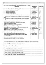 English Worksheet: Group Session: School