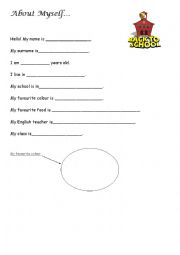 English Worksheet: about me