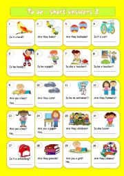 English Worksheet: To be - short answers 2