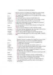 English Worksheet: Crime vocabulary