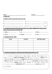 English Worksheet: PRESENT CONTINUOUS EXAM