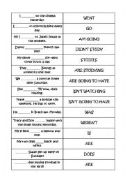 English Worksheet: Tenses review