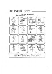 English Worksheet: Job Match