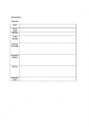 English Worksheet: Lesson Plan Outline