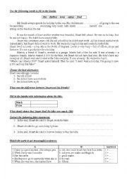English Worksheet: 9th Form worksheet  13