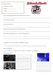 English Worksheet: School of Rock