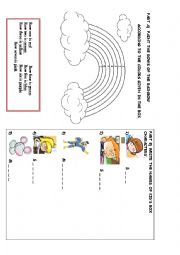 English Worksheet: NUMBERS, COLORS AND CHARACTERS