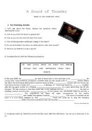 A Sound of Thunder Movie Worksheet Part I