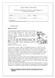 English Worksheet: English written test