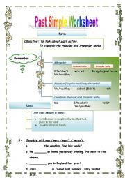 English Worksheet: past tense 