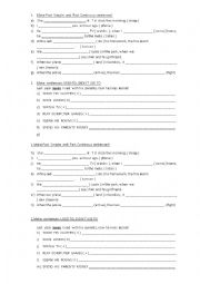 English Worksheet: past simple vs. past continous, used to