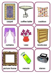 English Worksheet: Living room  flashcards 2