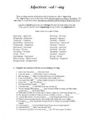 English Worksheet: adjectives -ed / -ing