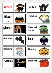 English Worksheet: HALLOWEEN DOMINO 1/2