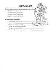 English Worksheet: Hercules - The movie -