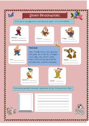 English Worksheet: Seven Personalities