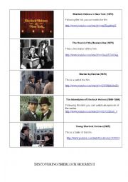 English Worksheet: Discovering Sherlock Holmes I