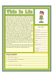 English Worksheet: This is Liz