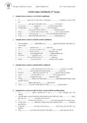 English Worksheet: Conditional Sentences