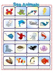 English Worksheet: Sea Animals