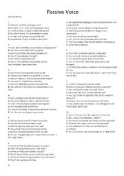 English Worksheet: Passive Voice - Conversations