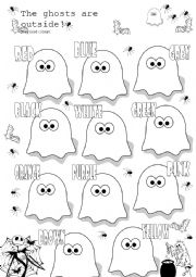English Worksheet: ghosts and colours
