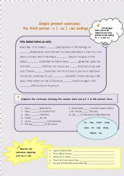 English Worksheet: Third person singular