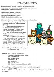 English Worksheet: Halloween party )