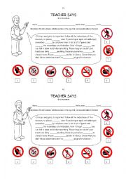 English Worksheet: rules and regulations