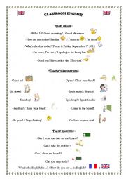 English Worksheet: CLASSROOM ENGLISH