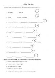 English Worksheet: Telling the time