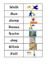 English Worksheet: Movements memory game